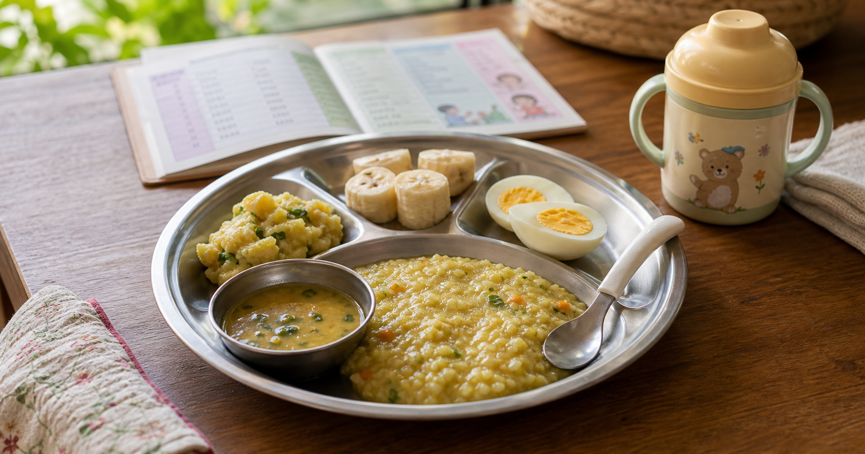 Child nutrition thumbnail with Nepali toddler meal thali